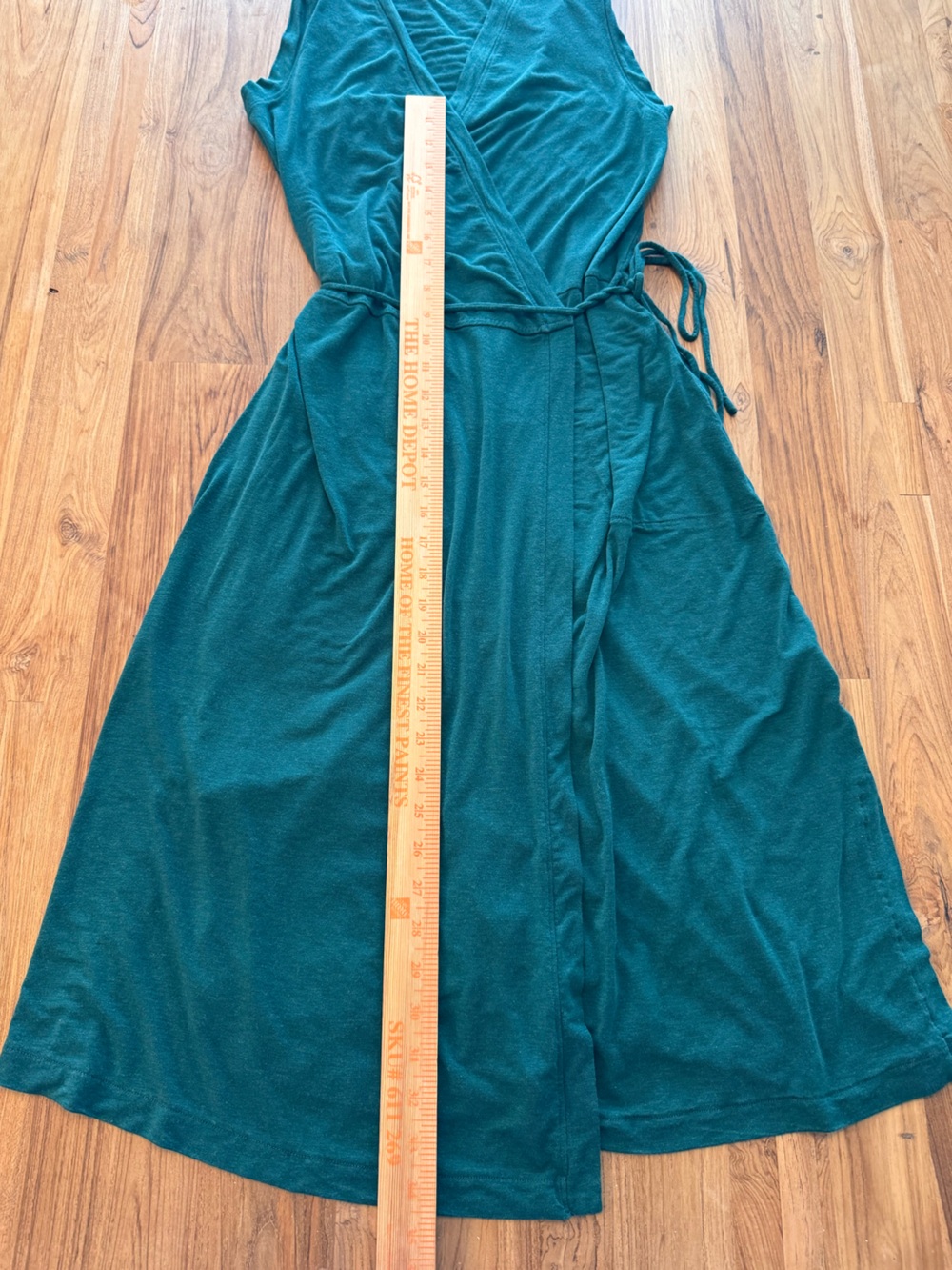 Prana Wrap Dress Women’s Small Blue Green Tank Midi Dress - Picture 9 of 11